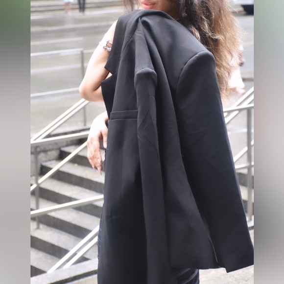 Black Blazer + body-con dress with slit. Can buy individually for $100 each - Picture 2 of 2